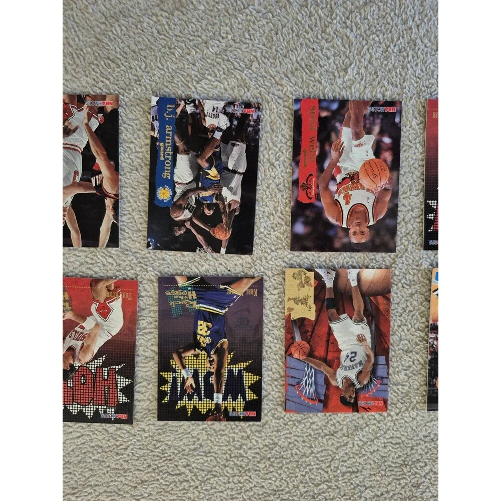 1990s NBA Basketball Card Lot Allen Iverson Rodman Kukoc Bulls Hoops Bowmans...